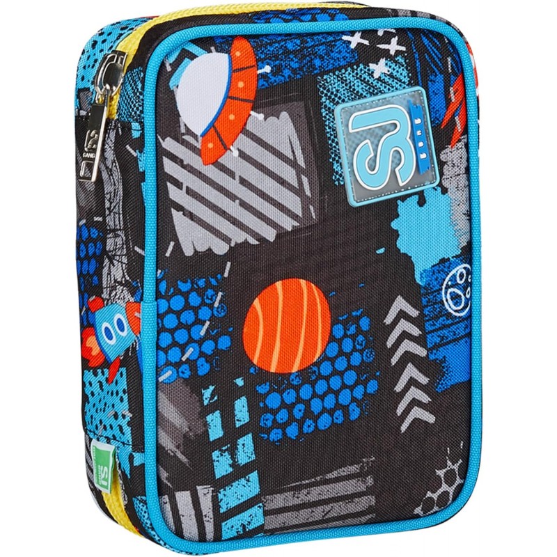 Sj Gang Astuccio Scuola Speed Pad, Blu, Portapenne Mono Scomparto Con Plance Amovibili E Penne, Matite, Colori
