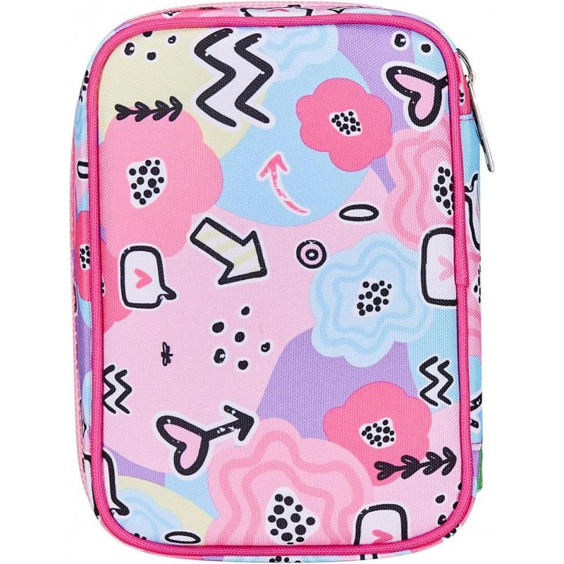 Sj Gang Astuccio Scuola Speed Pad, Rosa, Pinkhugs, Portapenne Mono Scomparto Con Plance Amovibili E Penne, Matite, Colori