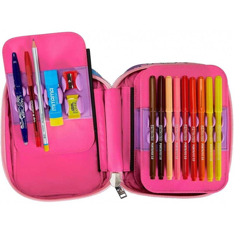Sj Gang Astuccio Scuola Speed Pad, Rosa, Pinkhugs, Portapenne Mono Scomparto Con Plance Amovibili E Penne, Matite, Colori