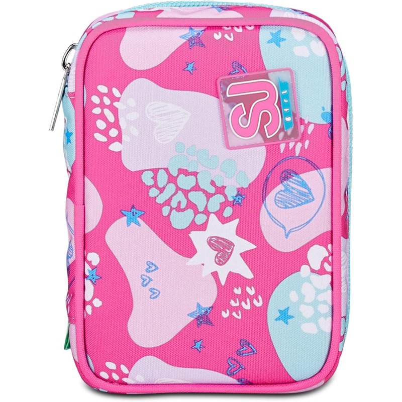 Sj Gang Astuccio Scuola Speed Pad, Rosa, Portapenne Mono Scomparto Con Plance Amovibili E Penne, Matite, Colori