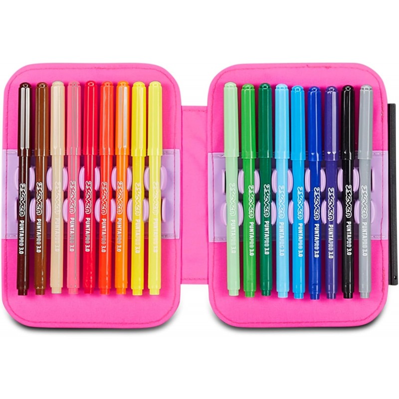 Sj Gang Astuccio Scuola Speed Pad, Rosa, Portapenne Mono Scomparto Con Plance Amovibili E Penne, Matite, Colori