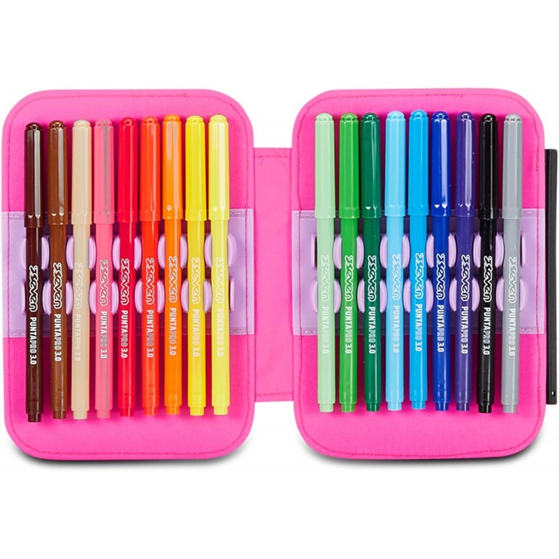 Sj Gang Astuccio Scuola Speed Pad, Rosa, Portapenne Mono Scomparto Con Plance Amovibili E Penne, Matite, Colori