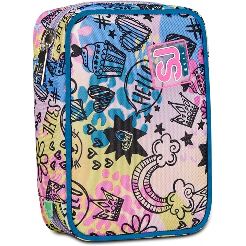 Sj Gang Astuccio Scuola Speed Pad, Rosa, Portapenne Mono Scomparto Con Plance Amovibili E Penne, Matite, Colori
