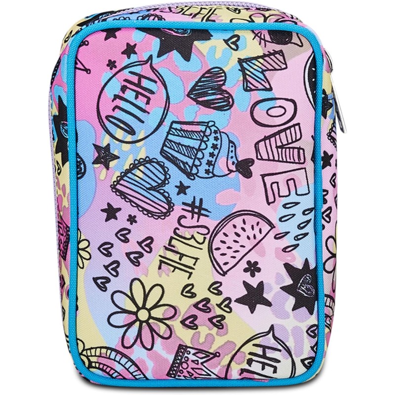 Sj Gang Astuccio Scuola Speed Pad, Rosa, Portapenne Mono Scomparto Con Plance Amovibili E Penne, Matite, Colori