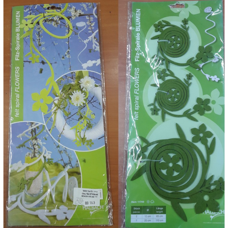 Spirale Feltro Verde - 3 Pezzi