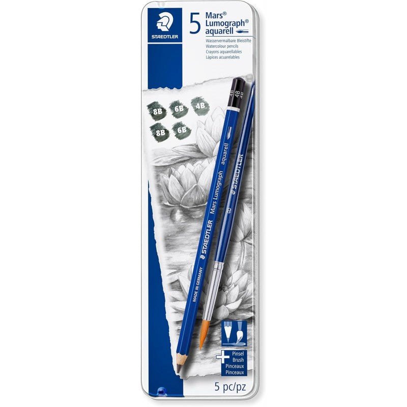 Staedtler Matite Acquerellabili Mars Lumograph + Pennello