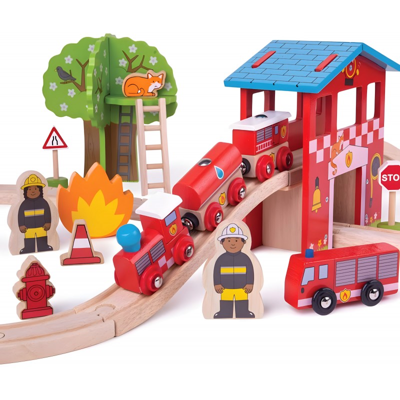 Stazione Dei Pompieri – Bigjigs Toys Rail Set