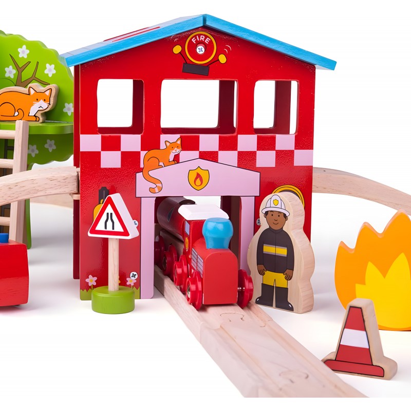 Stazione Dei Pompieri – Bigjigs Toys Rail Set