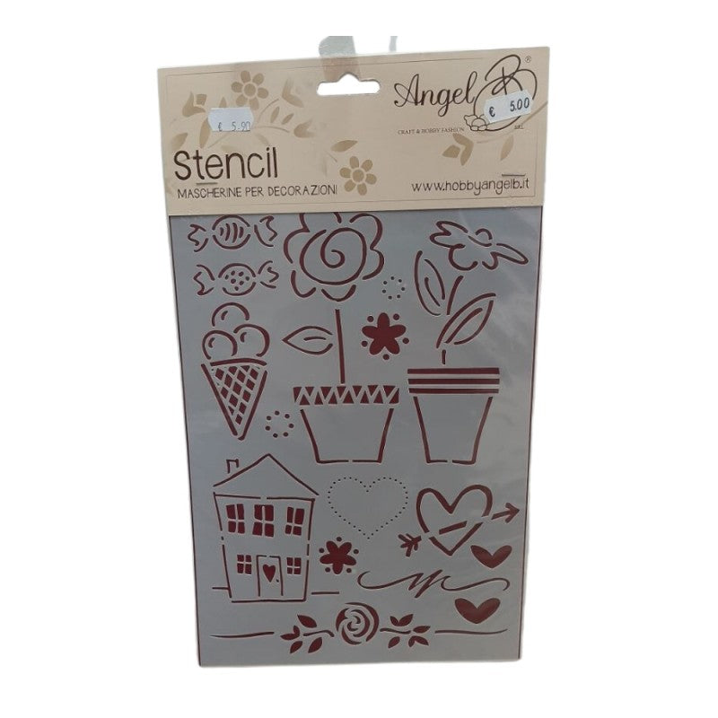 Stencil Cuori Fiori E Dolci – Angel B
