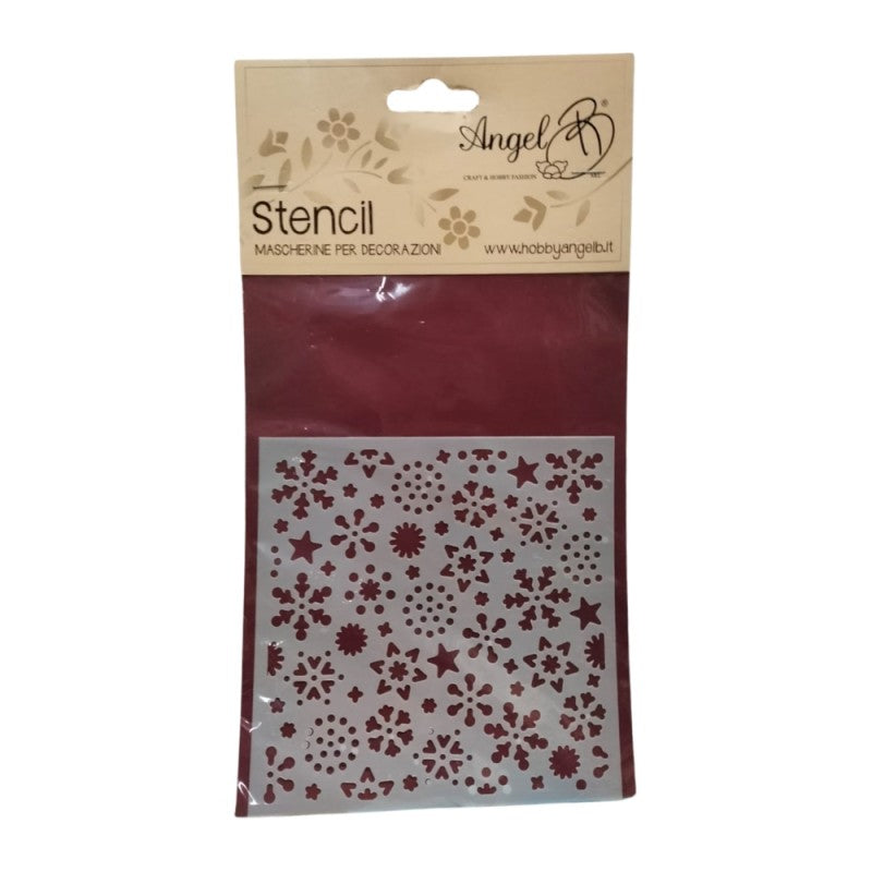 Stencil Fiocchi Di Neve E Fiori - Angel B
