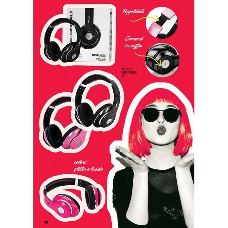 Stereo Headphones Tinta Unita Bluetooth - Glamour