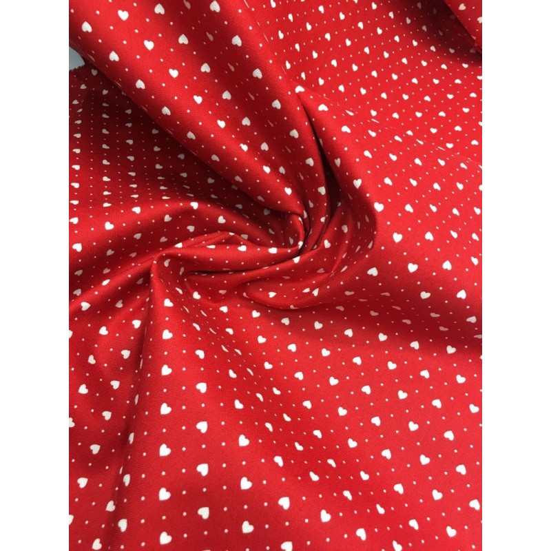 Stoffa A Fantasia - Cuoricini - Cotone