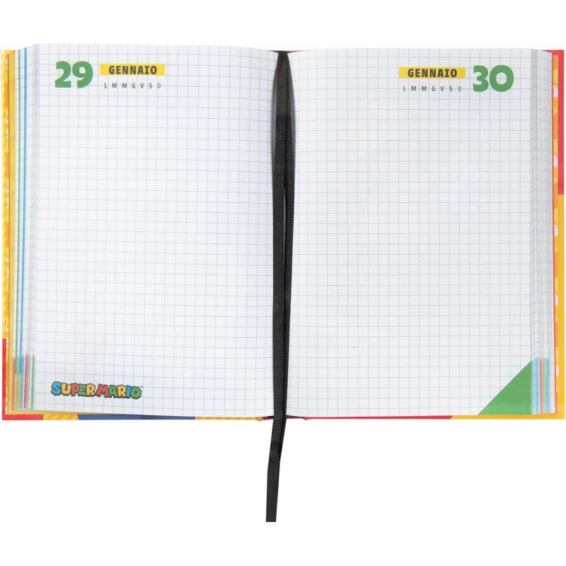 Super Mario - Diario Scuola 2024-2025 Ufficiale Super Mario, Diario 12 Mesi, 13 X 17,8h Cm, Giallo
