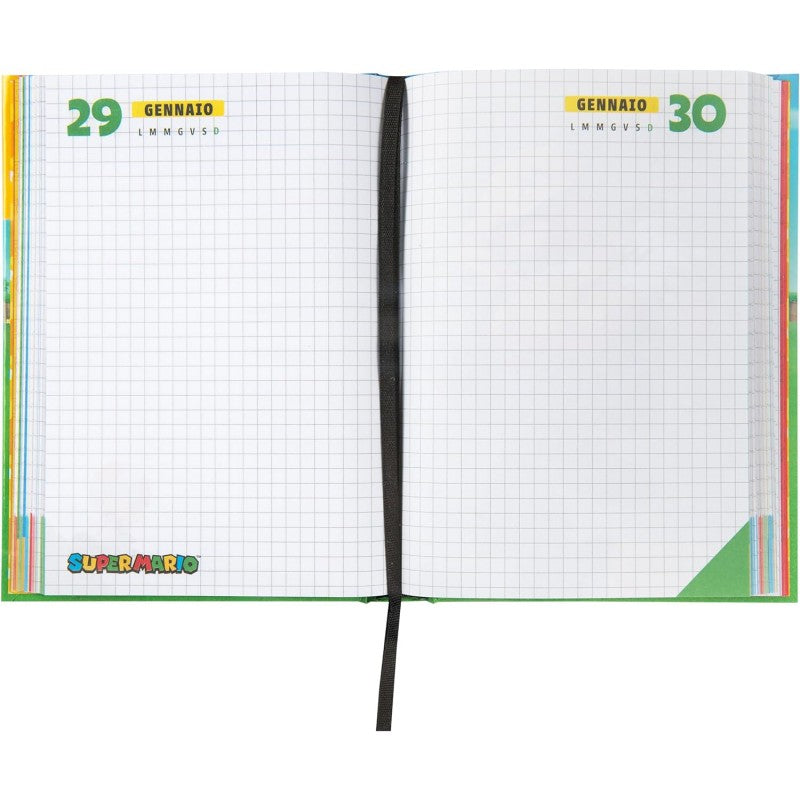 Super Mario - Diario Scuola 2024-2025 Ufficiale Super Mario, Diario 12 Mesi, 13 X 17,8h Cm, Verde