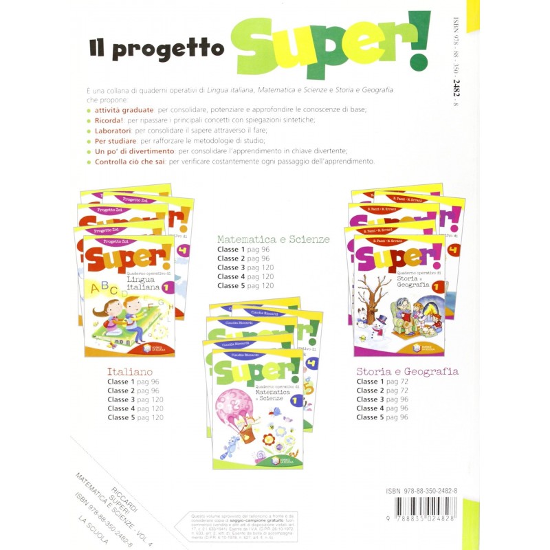 Super! Quaderno Operativo Di Matematica E Scienze. Per La Scuola Elementare (vol. 4)