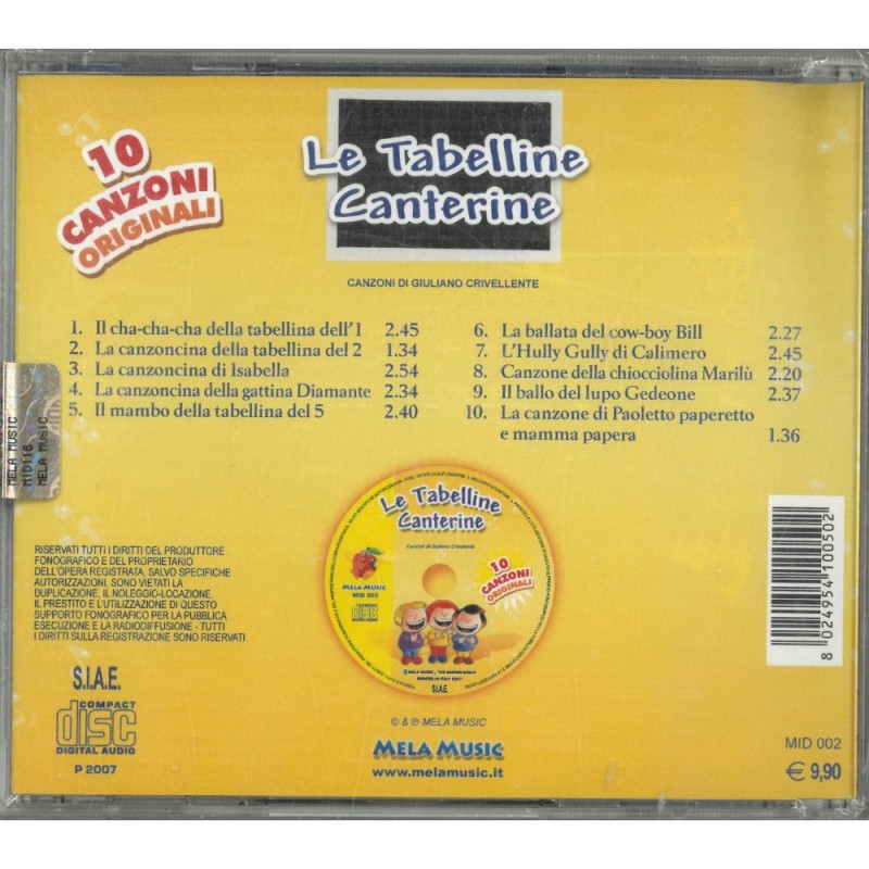 Tabelline Canterine. Cd Audio – Mela Music