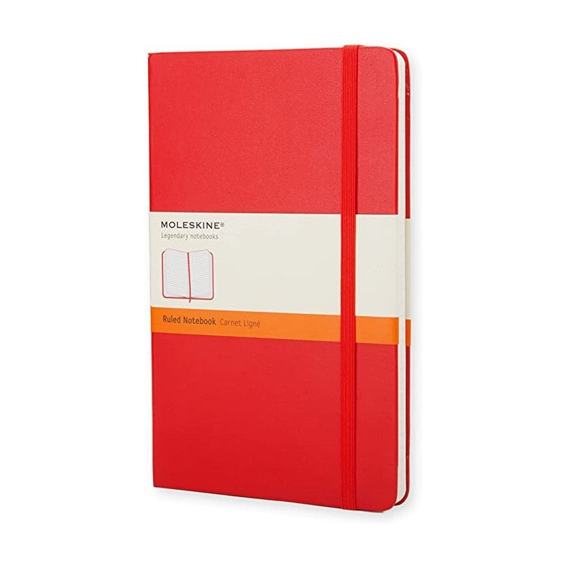 Taccuino Large Classic A Righe Moleskine Copertina Rigida 240 Pagine  70gr – Rosso / Nero