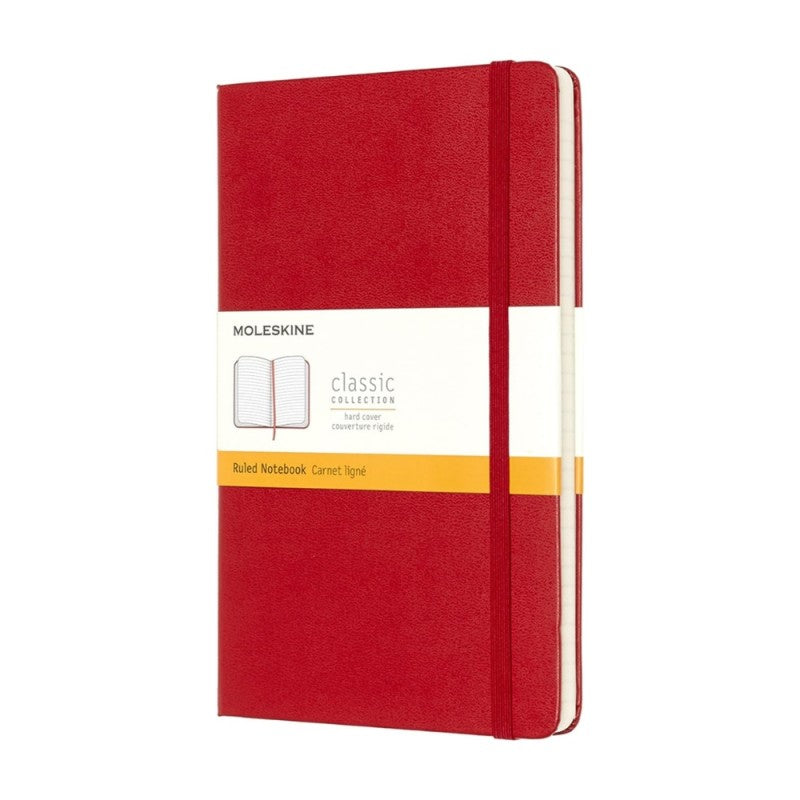 Taccuino Large Classic A Righe Moleskine Copertina Rigida 240 Pagine  70gr – Rosso / Nero