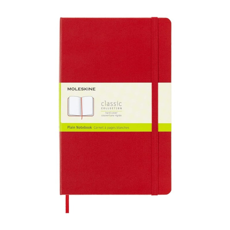 Taccuino Large Classic Fogli Bianchi Moleskine Copertina Rigida 240 Pagine 70gr Nero / Rosso