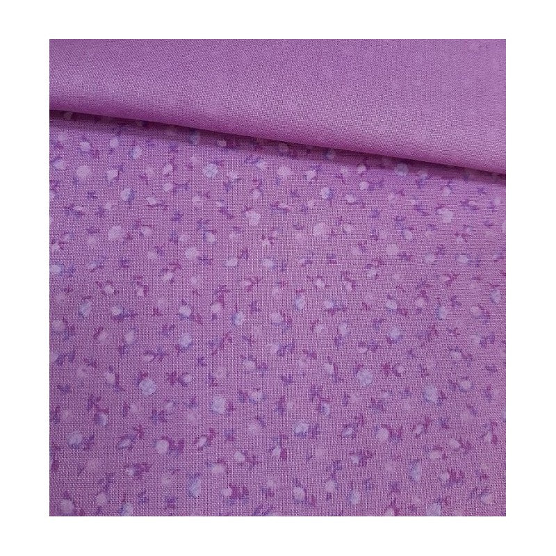 Tessuto Cotone Fantasia – Fiorellini Rosa/lilla