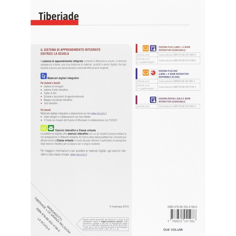Tiberiade. Vol. Unico Le Grandi Religioni
