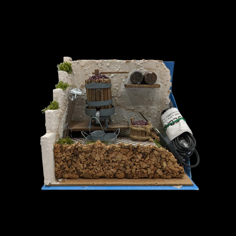 Torchio Con Pompa 20x15x18 Per Presepe