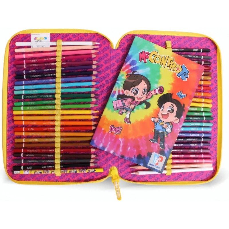 Tracolla Maxi Astuccio Con 48 Pastelli E Quaderno Creativity Me Contro Te