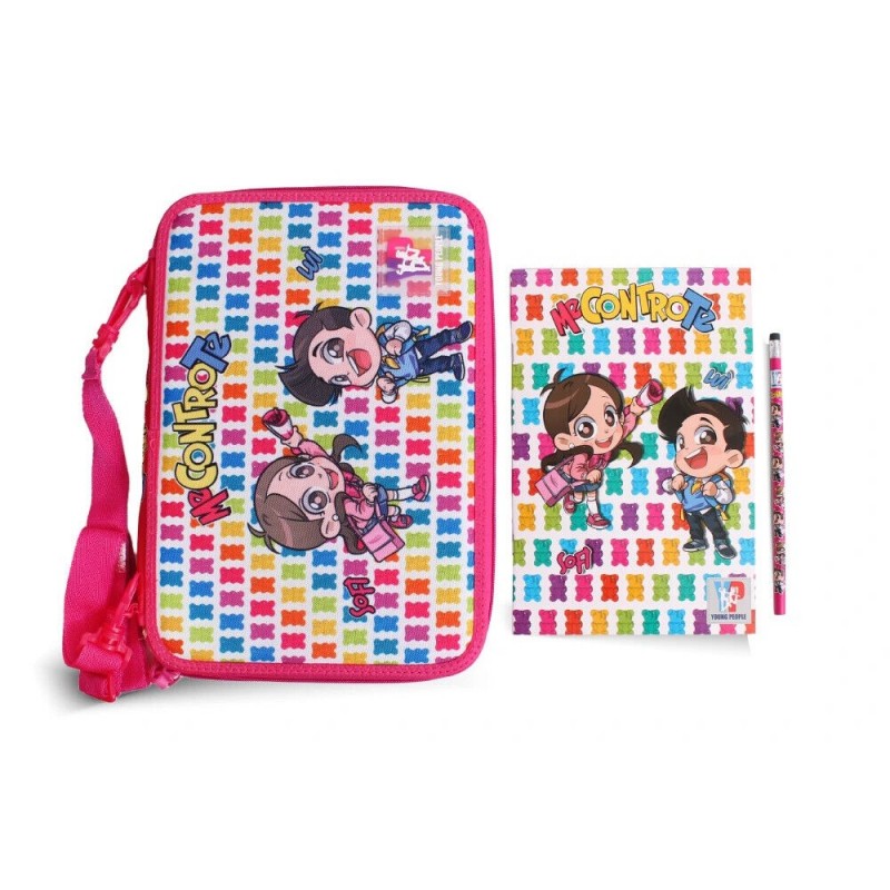 Tracolla Maxi Astuccio Con 48 Pastelli E Quaderno Creativity Me Contro Te