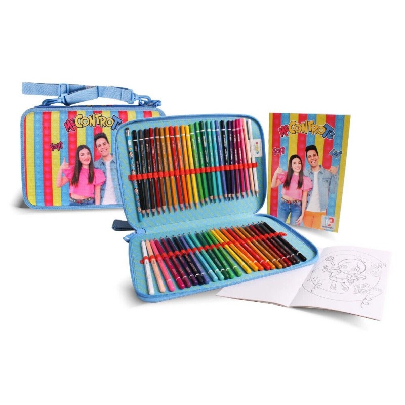 Tracolla Maxi Astuccio Con 48 Pastelli E Quaderno Creativity Me Contro Te