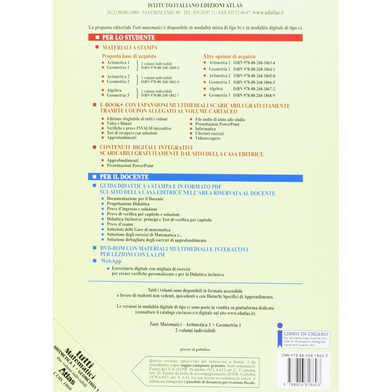 Tutti Matematici Aritmetica 1 Geometria 1