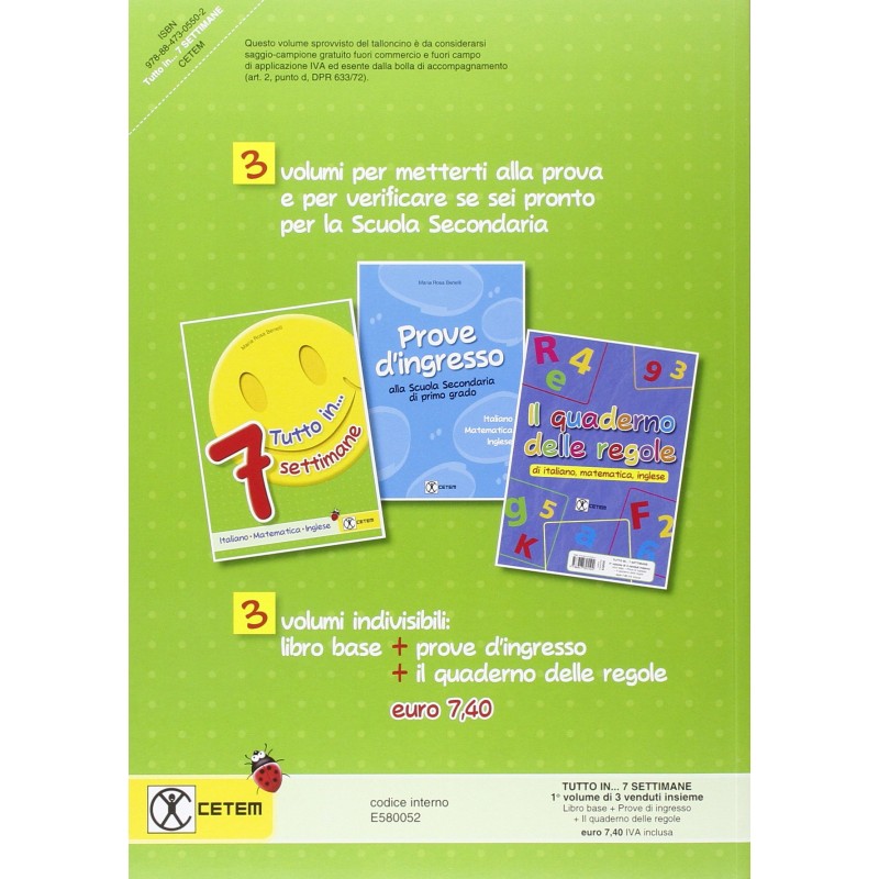 Tutto In... 7 Settimane - Libro Base + Prove D'ingresso + Il Quaderno Delle Regole