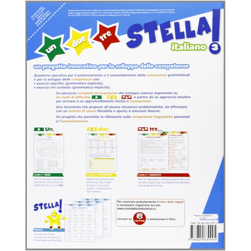 Un, Due, Tre Stella! - Italiano - Volume Classe 3a: Vol. 3