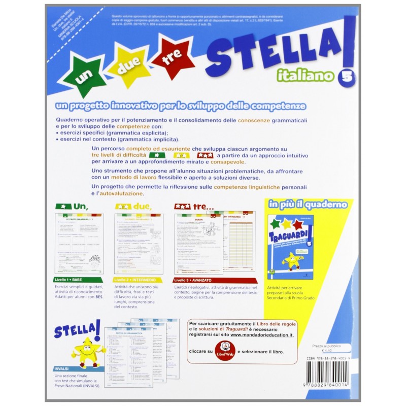 Un, Due, Tre Stella! - Italiano - Volume Classe 5a + Traguardi: Vol. 5