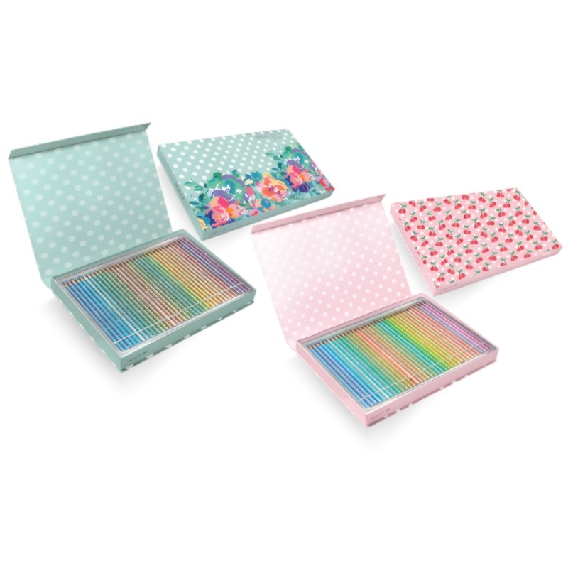 Valigetta 36 Pastelli Glitter Tinta Unita Vintage