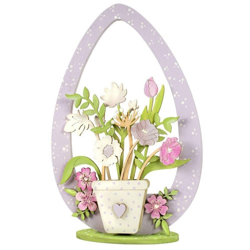 Vaso Con Fiori A Stelo In Legno Cm 31x25 Spess. 3 Mm Renkalik