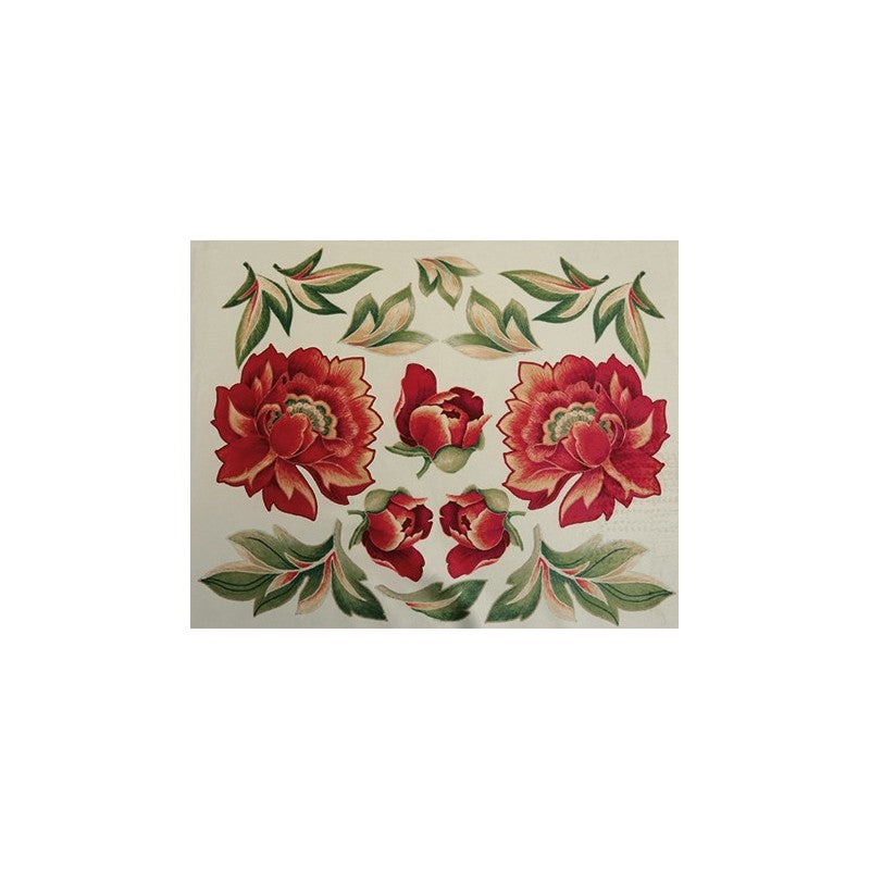 Velluto Deco' Stampato Floral Red Passion Cm.27x32