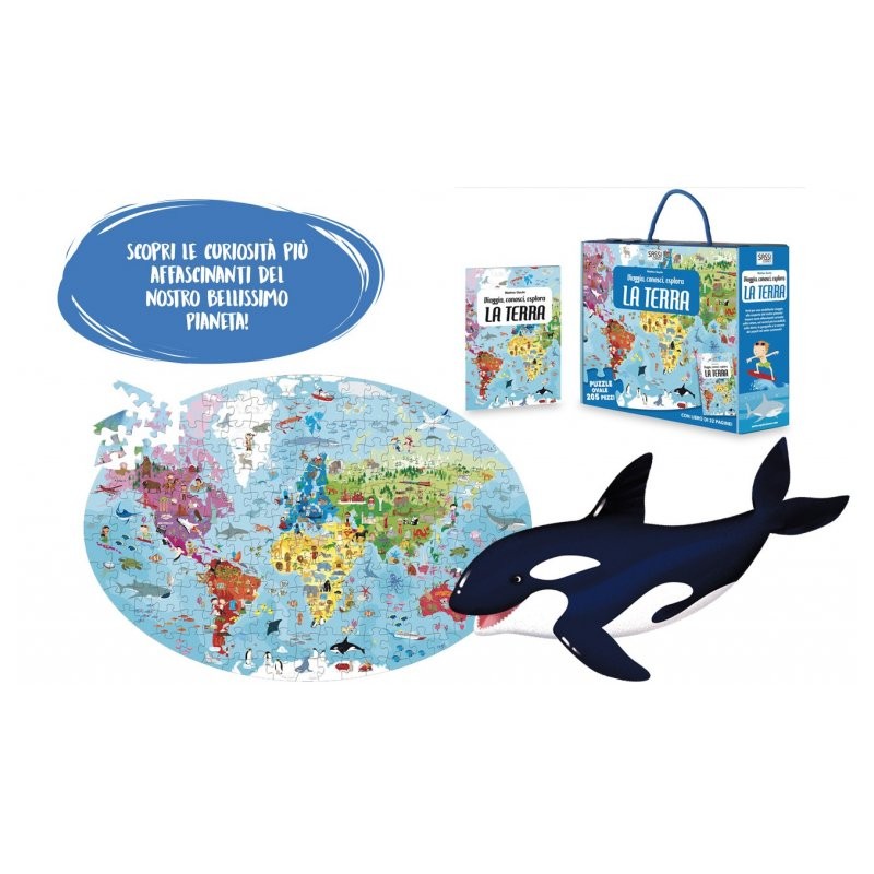 Viaggia, Conosci, Esplora La Terra, Con Puzzle 205pz – Sassi Science