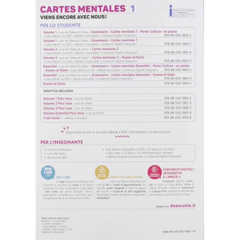 Viens Encore Avec Nous! (vol. 1) Livre Élève Et Cahier D'exercices. Con 2 Libri: Cartes Mentales-grammaire. Con Dvd-rom