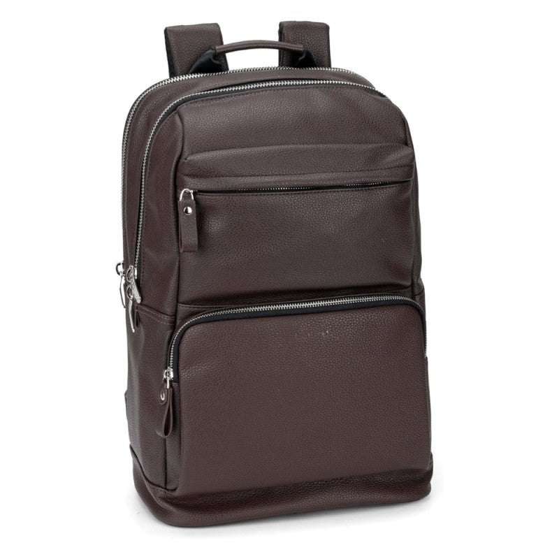 Zaino Business Pro Comix U, Morbida Ecopelle Granata, Cm 29x44hx16 - Marrone Scuro