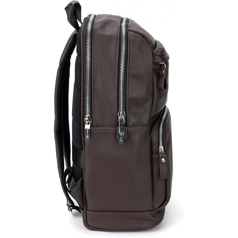 Zaino Business Pro Comix U, Morbida Ecopelle Granata, Cm 29x44hx16 - Marrone Scuro