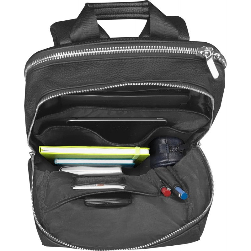 Zaino Business Pro Comix U, Morbida Ecopelle Granata, Cm 29x44hx16 - Nero