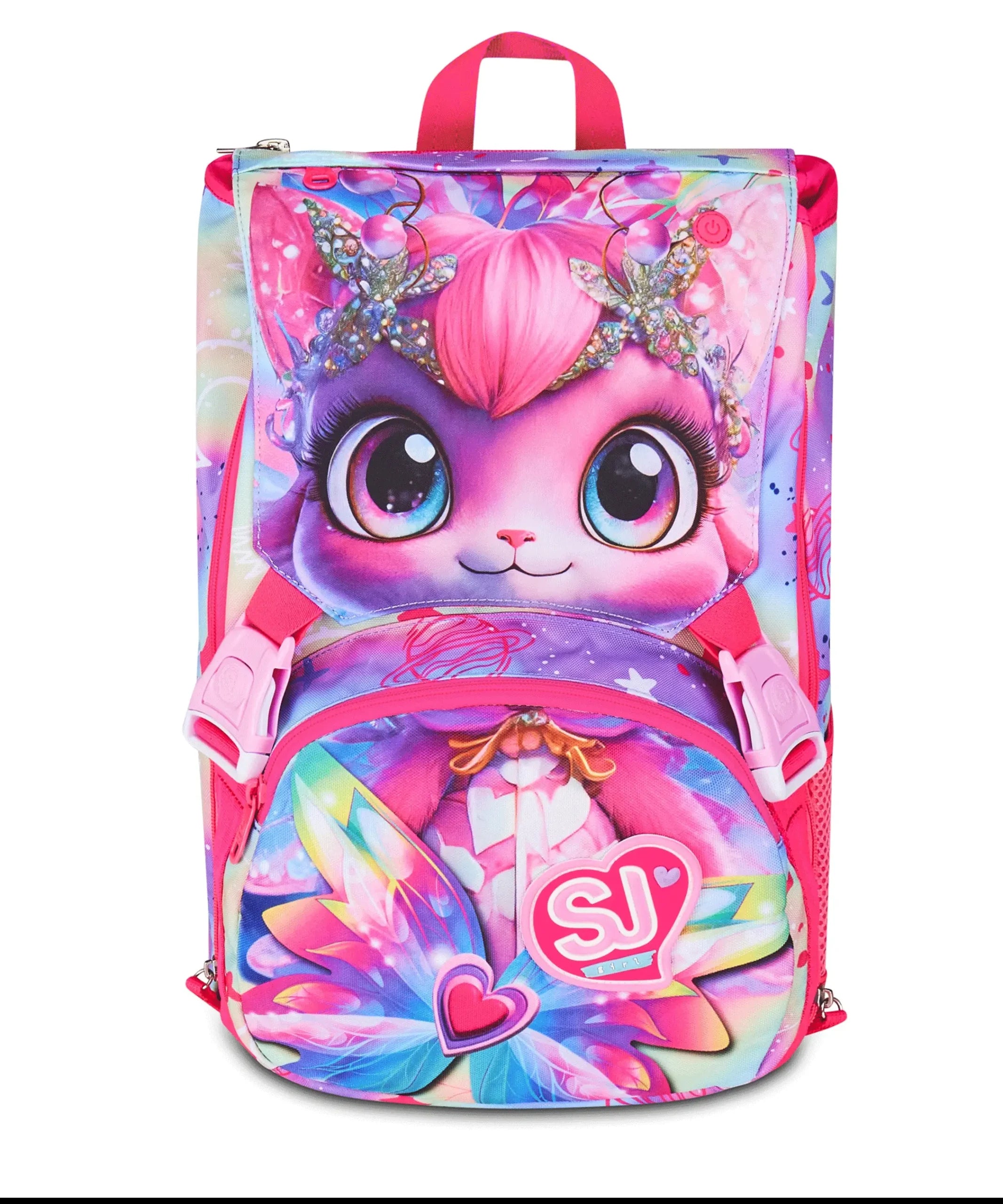 Zaino Estensibile Big SJ Girl Cat Led - Fucsia/Rosa