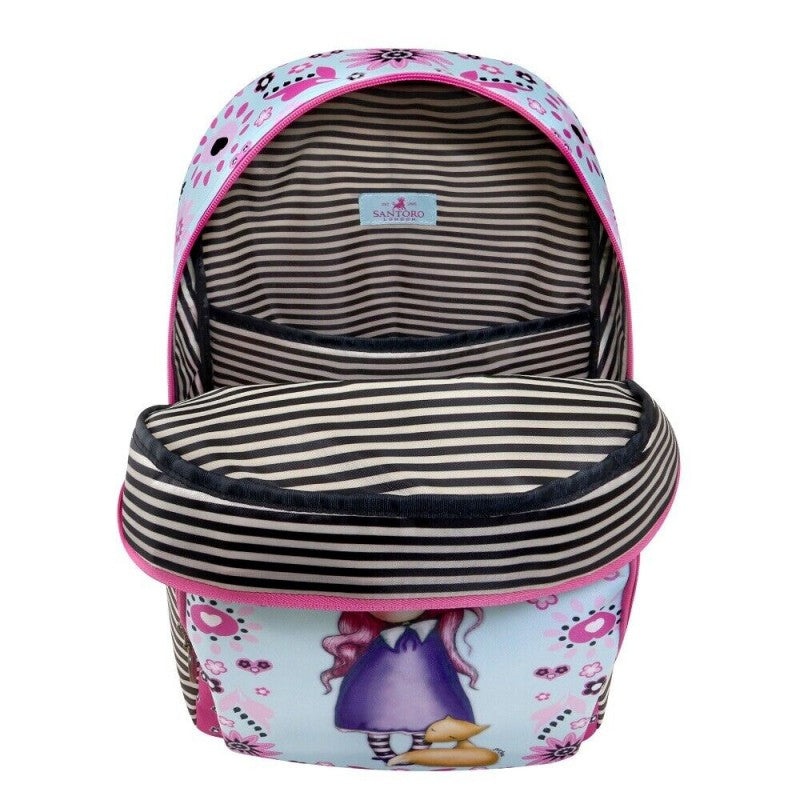 Zaino Scuola Santoro London Gorjuss Dreamer, Tre Cerniere Rosa – Z00122