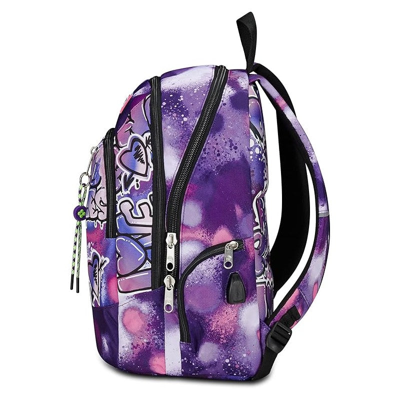 Zaino Seven Bubble Street Con Usb Plug Integrato – Viola