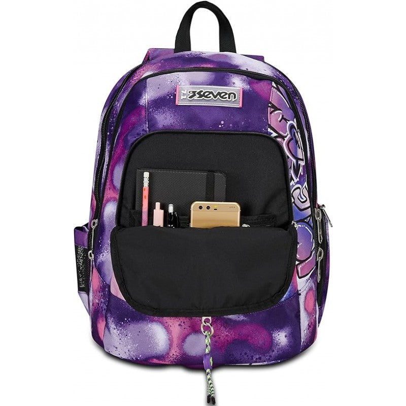 Zaino Seven Bubble Street Con Usb Plug Integrato – Viola