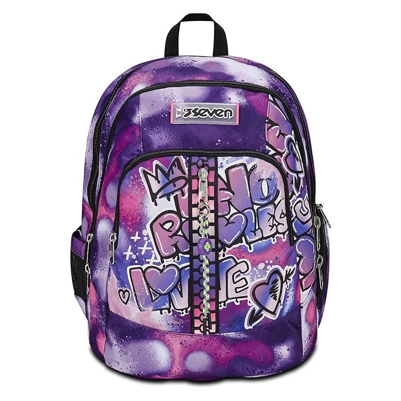 Zaino Seven Bubble Street Con Usb Plug Integrato – Viola