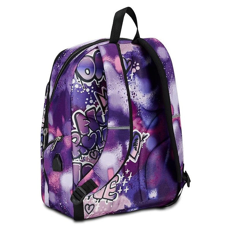 Zaino Seven Bubble Street Con Usb Plug Integrato – Viola