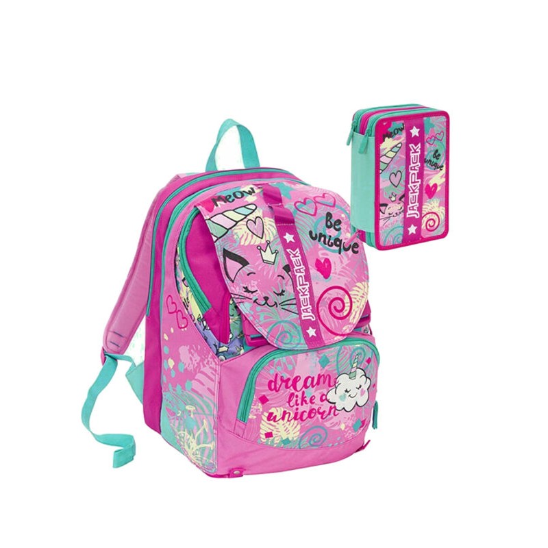 Zaino Seven Jackpack Con Astuccio Triplo Rosa - Z00143