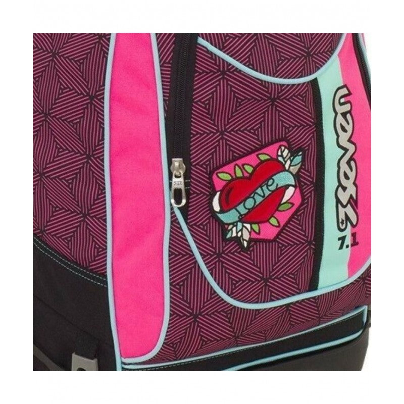 Zaino Seven New Advanced Rebel Girl Nero/rosa - Z00050