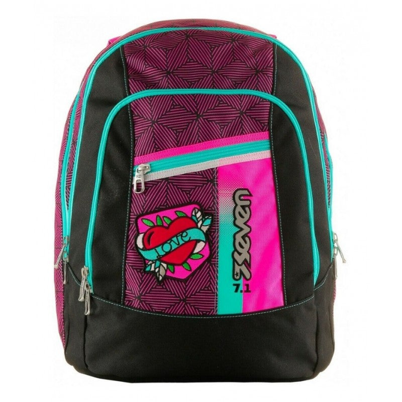 Zaino Seven New Advanced Rebel Girl Nero/rosa - Z00050